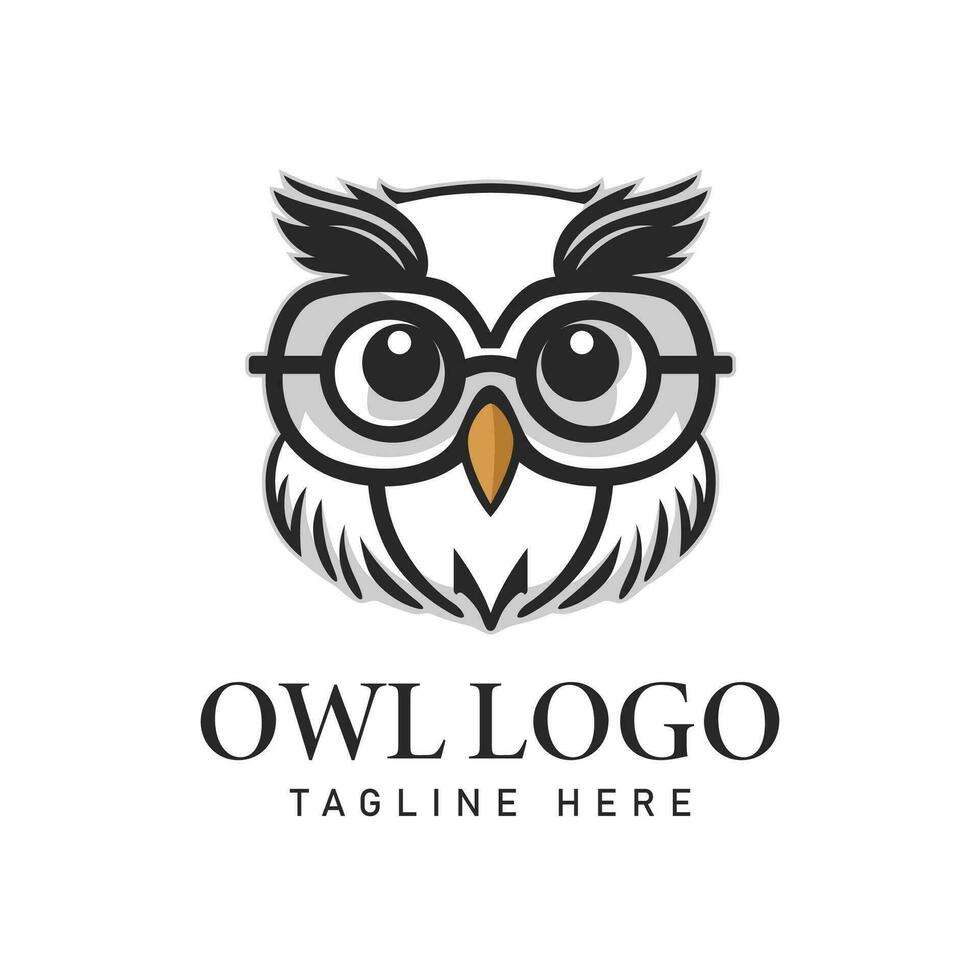 Owl simple vector logo template design