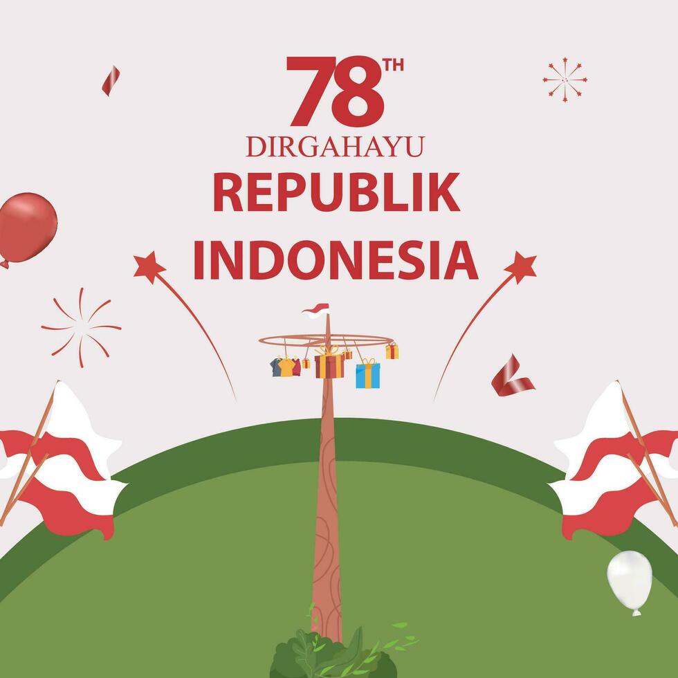 vector Indonesia independiente día 17 agosto celebracion