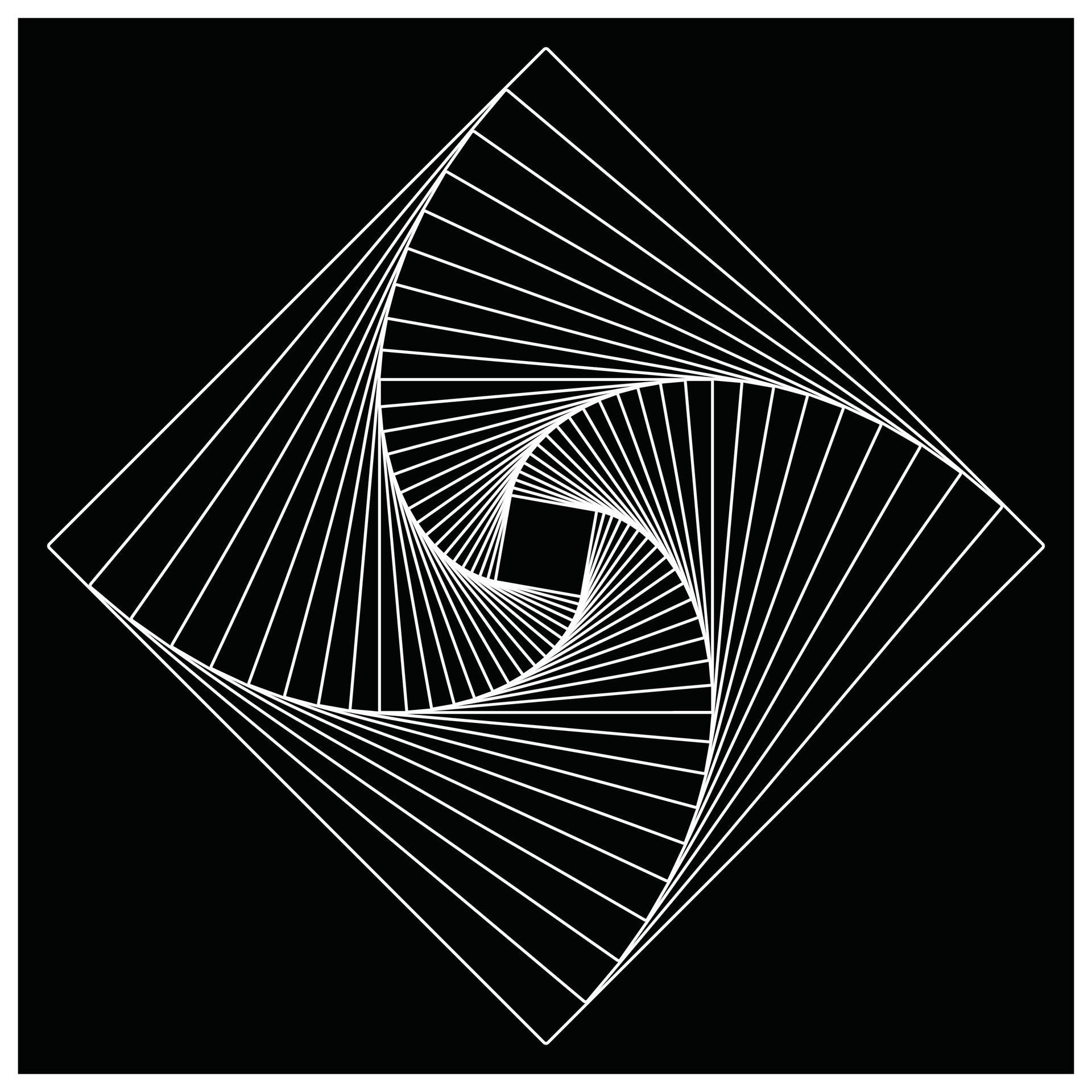 A white color spiral with black background, Perfect spiral illusion