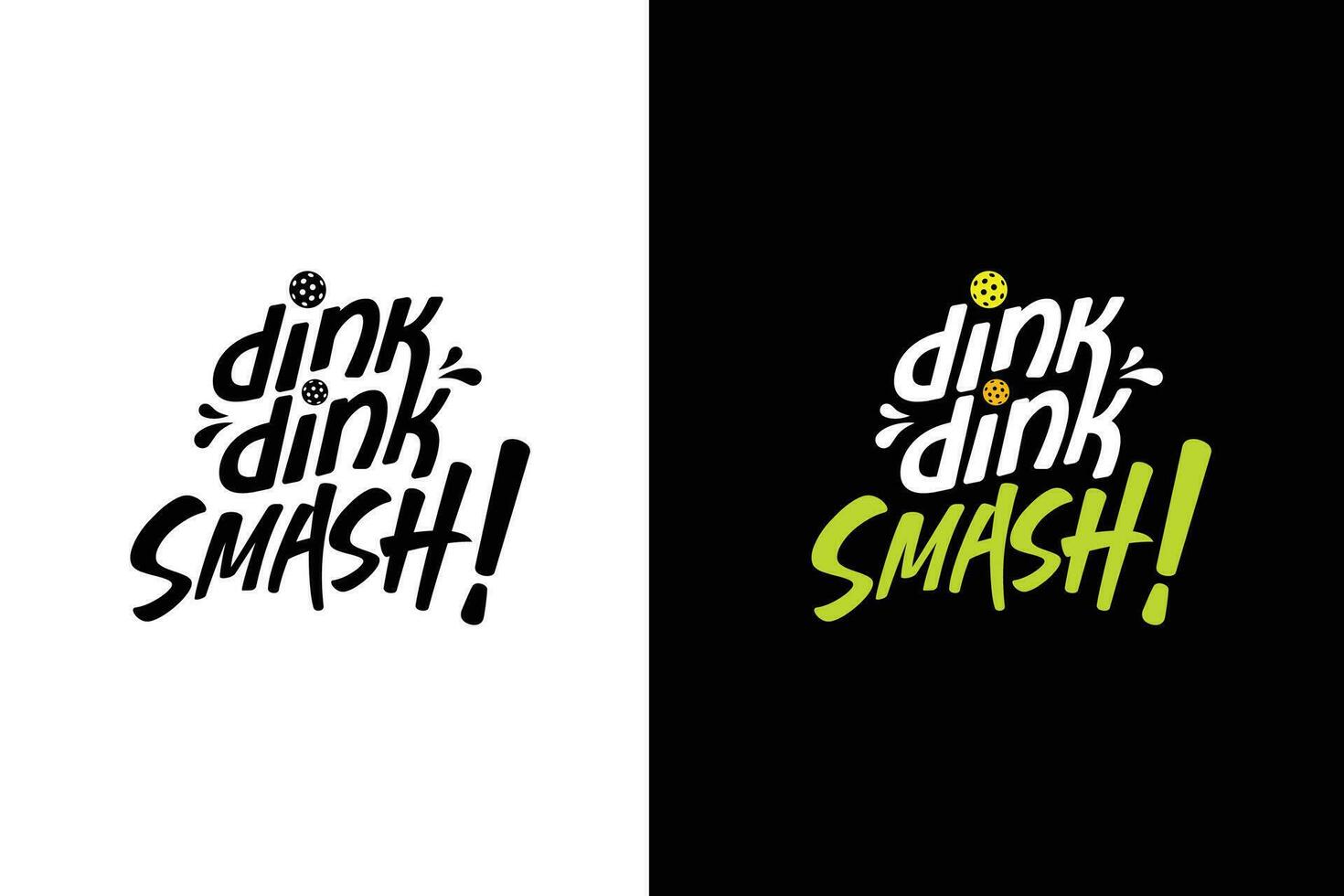 dink dink smash lettering design for pickleball sport. It's great for merchandise, t-shirts, stickers, etc. vector