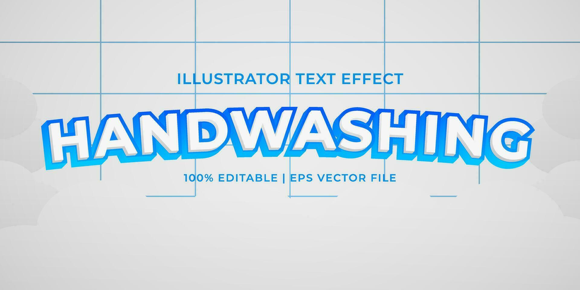 lavado de manos editable texto efecto vector