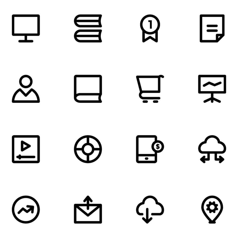 Set of Business Management Bold Line Icons vector