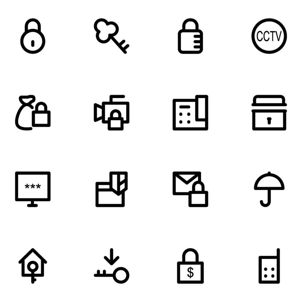 Pack of Safety Bold Line Icons vector