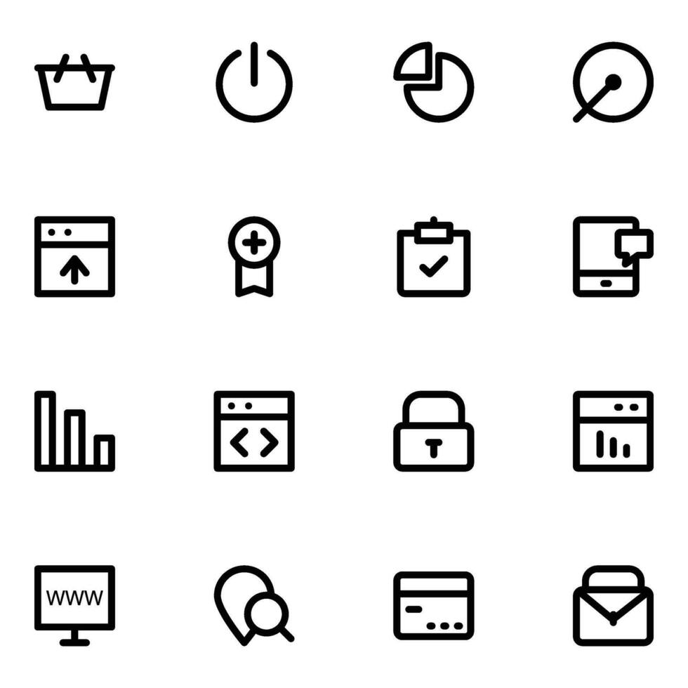 Pack of Business Management Bold Line Icons vector