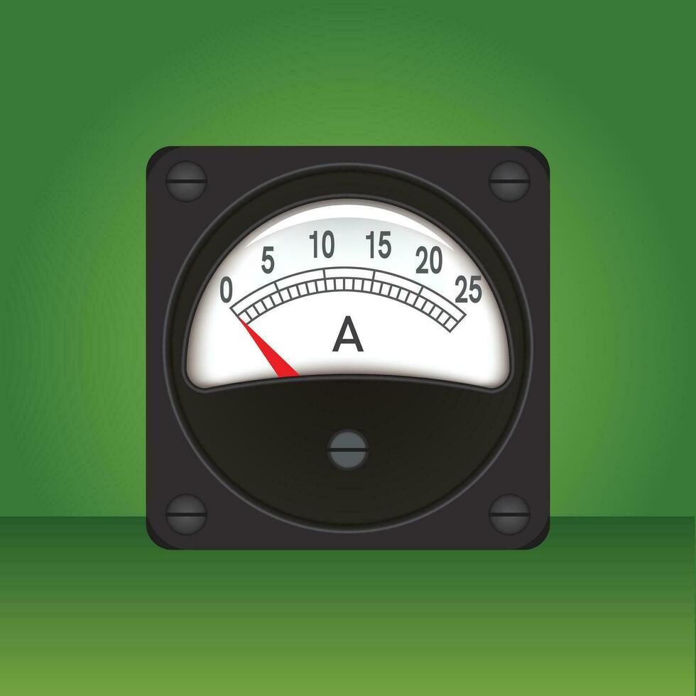 Voltmeter icon on green background. Flat illustration of voltmeter vector icon for web design and etc.