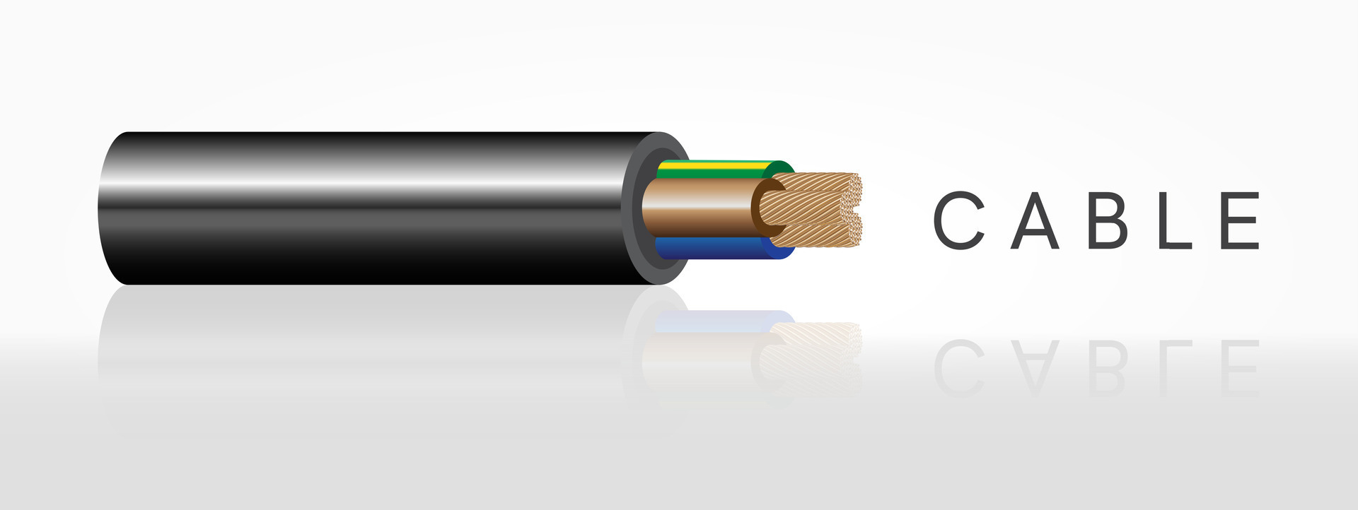 Closeup of electrical wire vector on a white background. 26534746