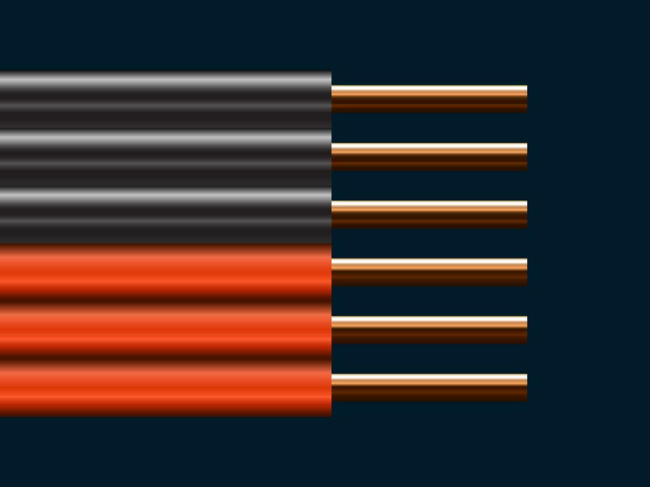 electric wires on an indigo background Copper wires are conductors of urban society. realistic vector illustration.