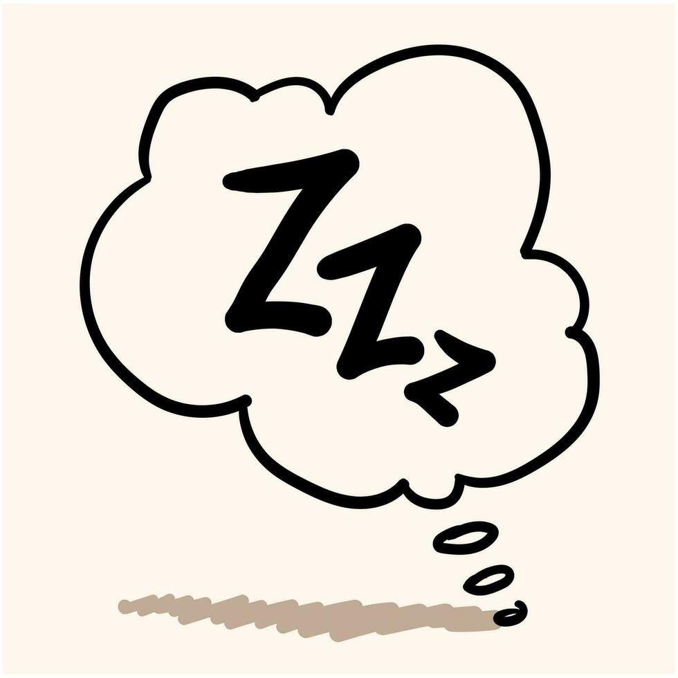 handdrawn zzz symbol for doodle sleep illustration vector