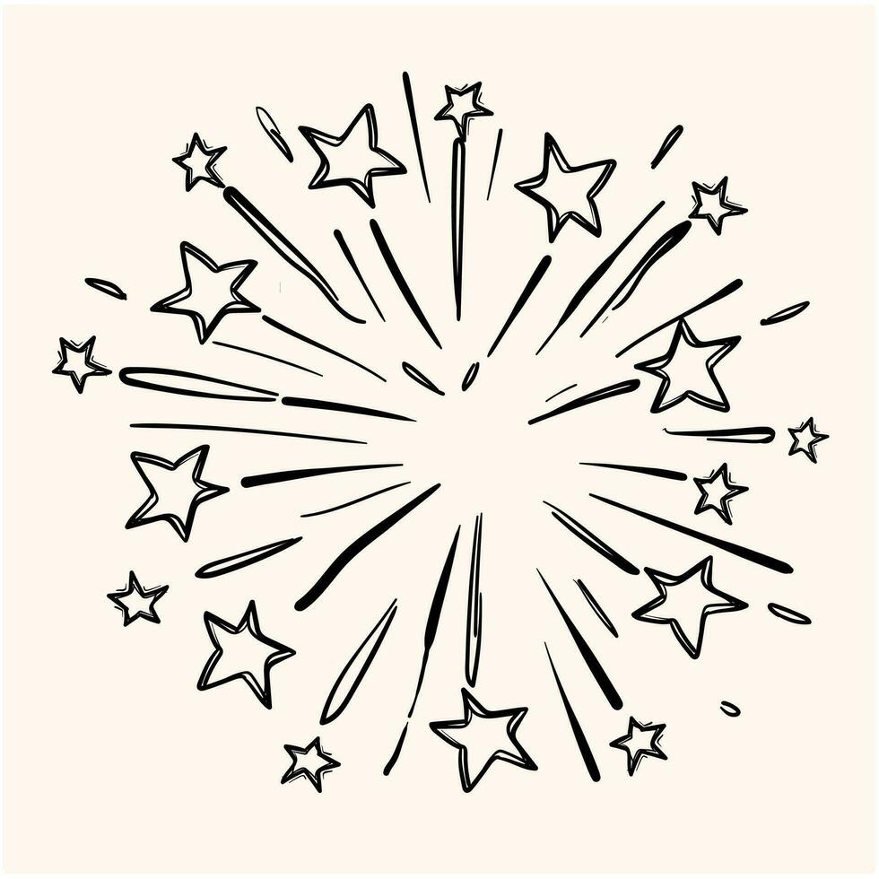 starburst doodle in cream background vector