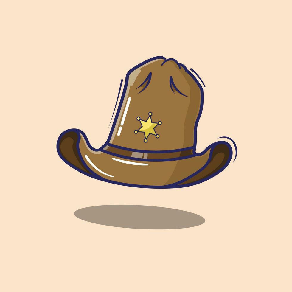 Free vector sheriff cap cartoon icon illustration