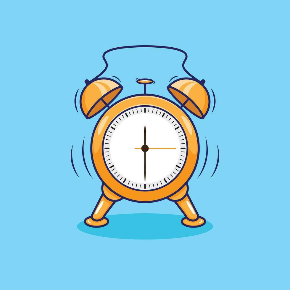 Free vector cartoon back to school ringing alarm clock