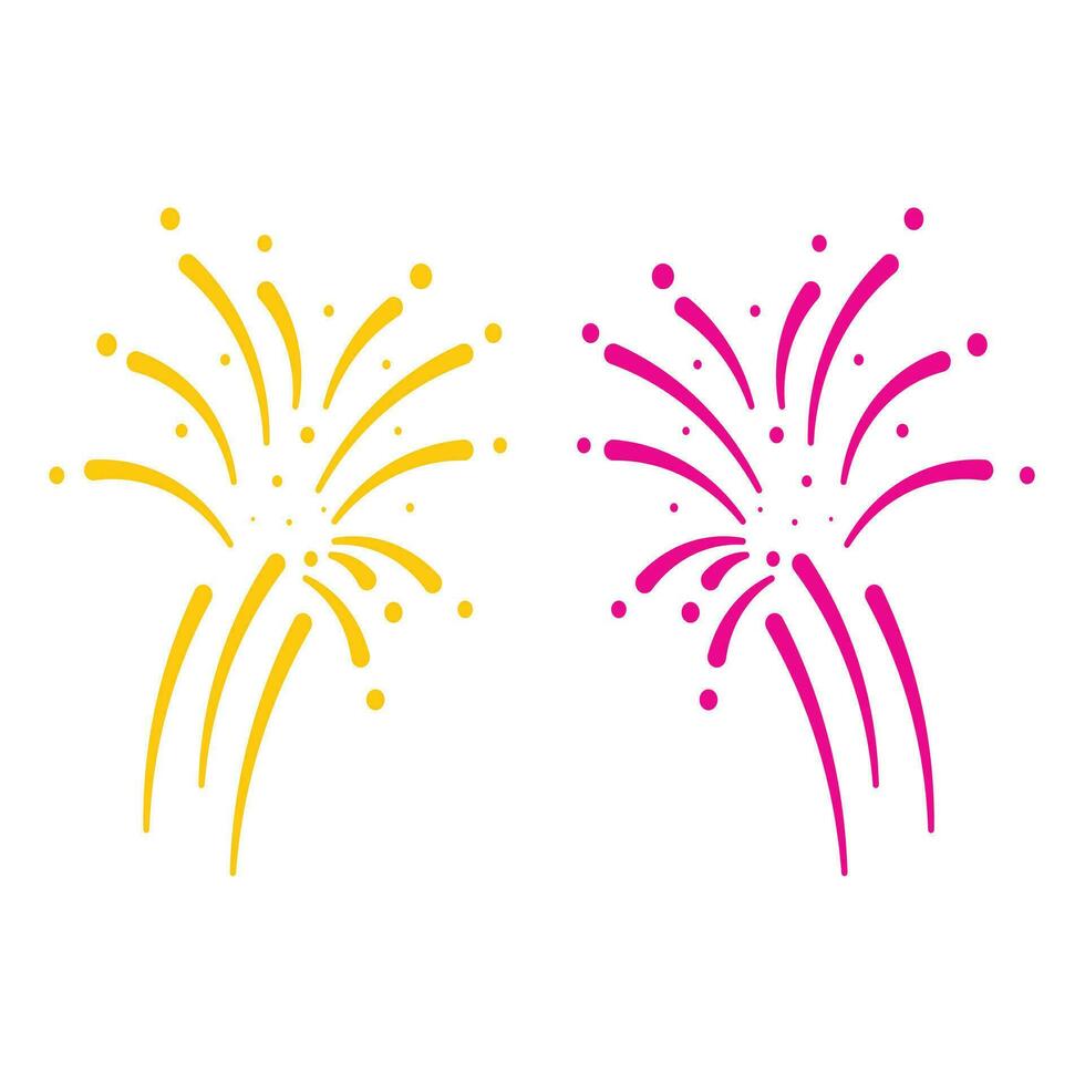 Cute firework explosions vector illustration