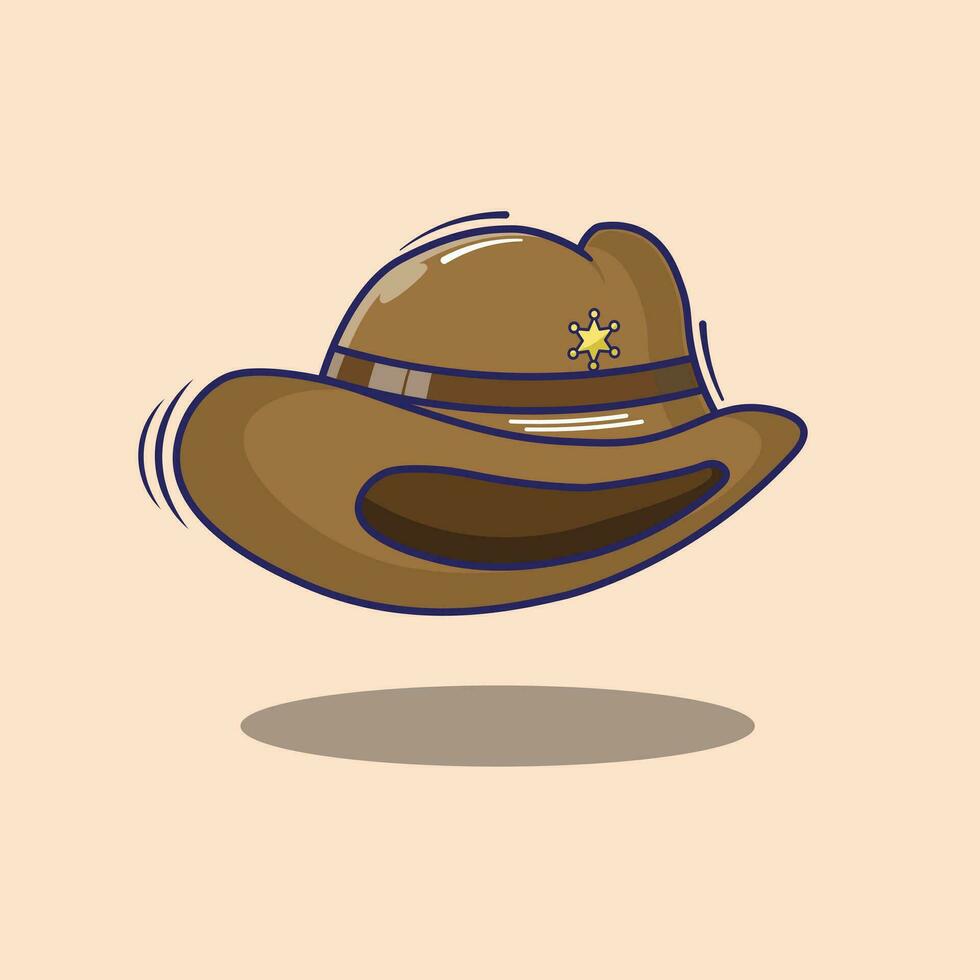 Cute vector of sheriff cap cartoon illustration
