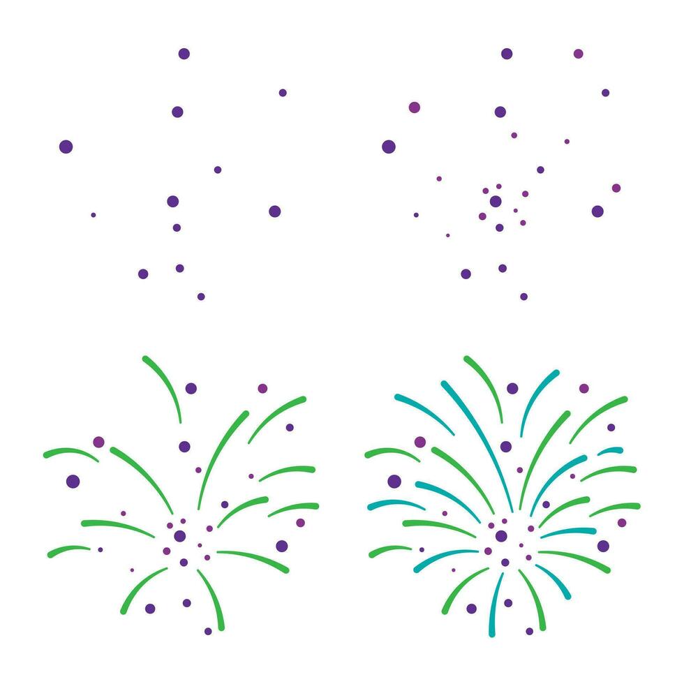 Cartoon vector of elegant fireworks explosion