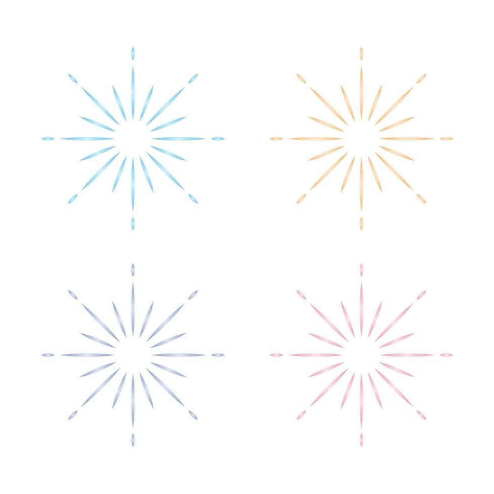 Cute vector illustration of fireworks explosions