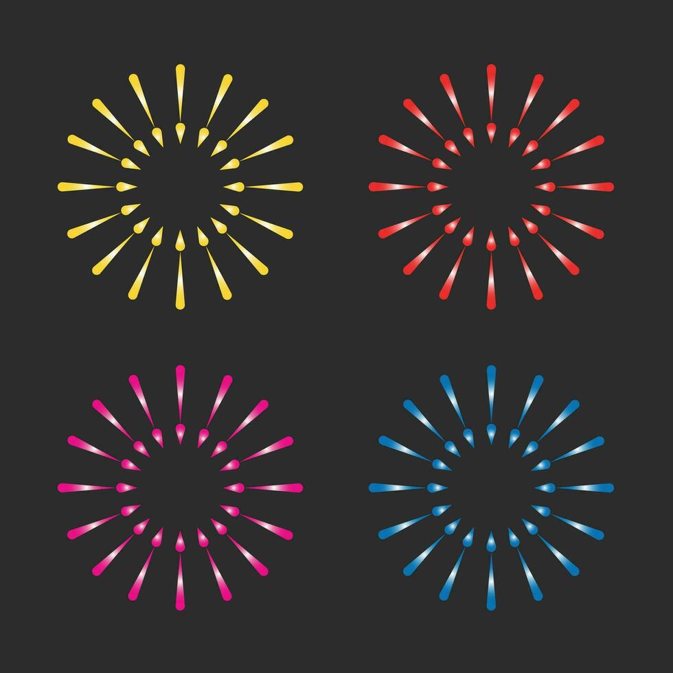 Cool fireworks explosion vector with elegant color inside