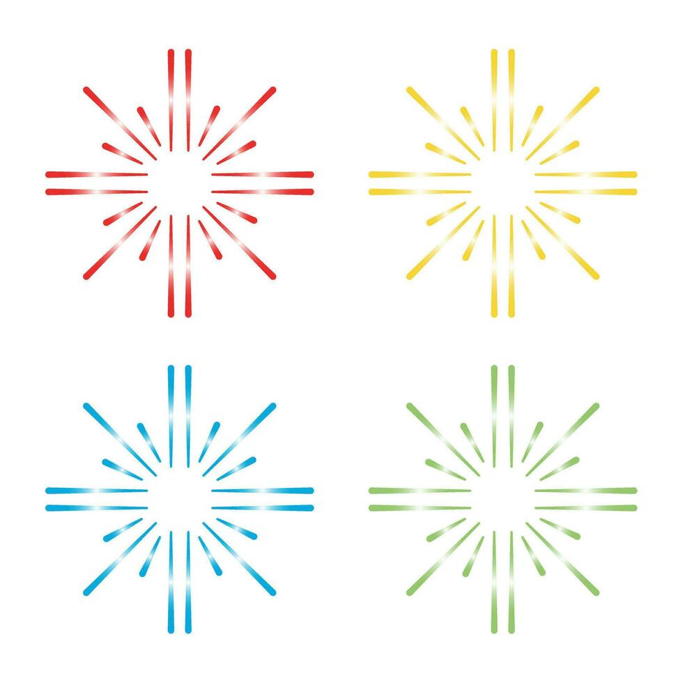 Elegant cartoon of flat fireworks explosions vector