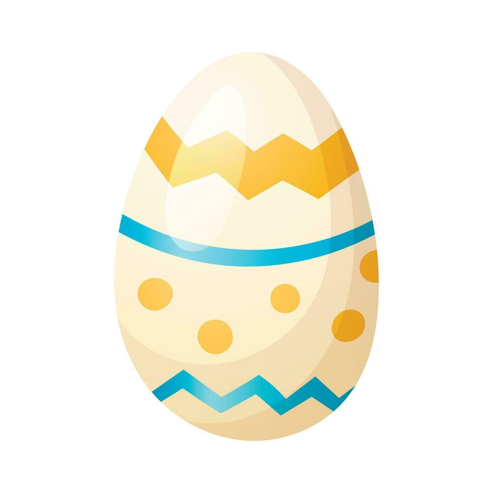 Vector isolated illustration of decorated chicken egg for Easter.