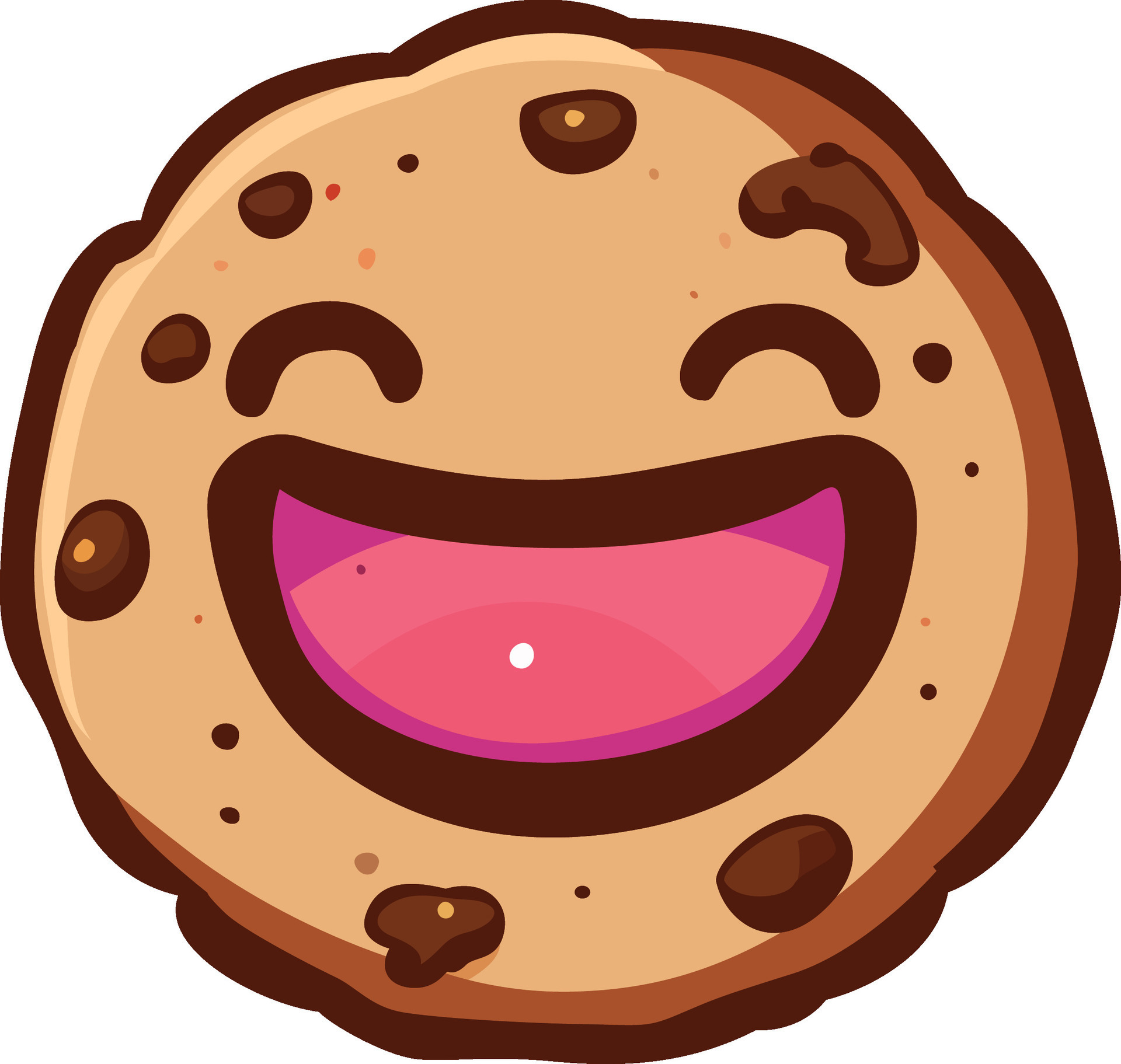 Happy cookie cartoon vector illustration , cookie smiley face , cookie