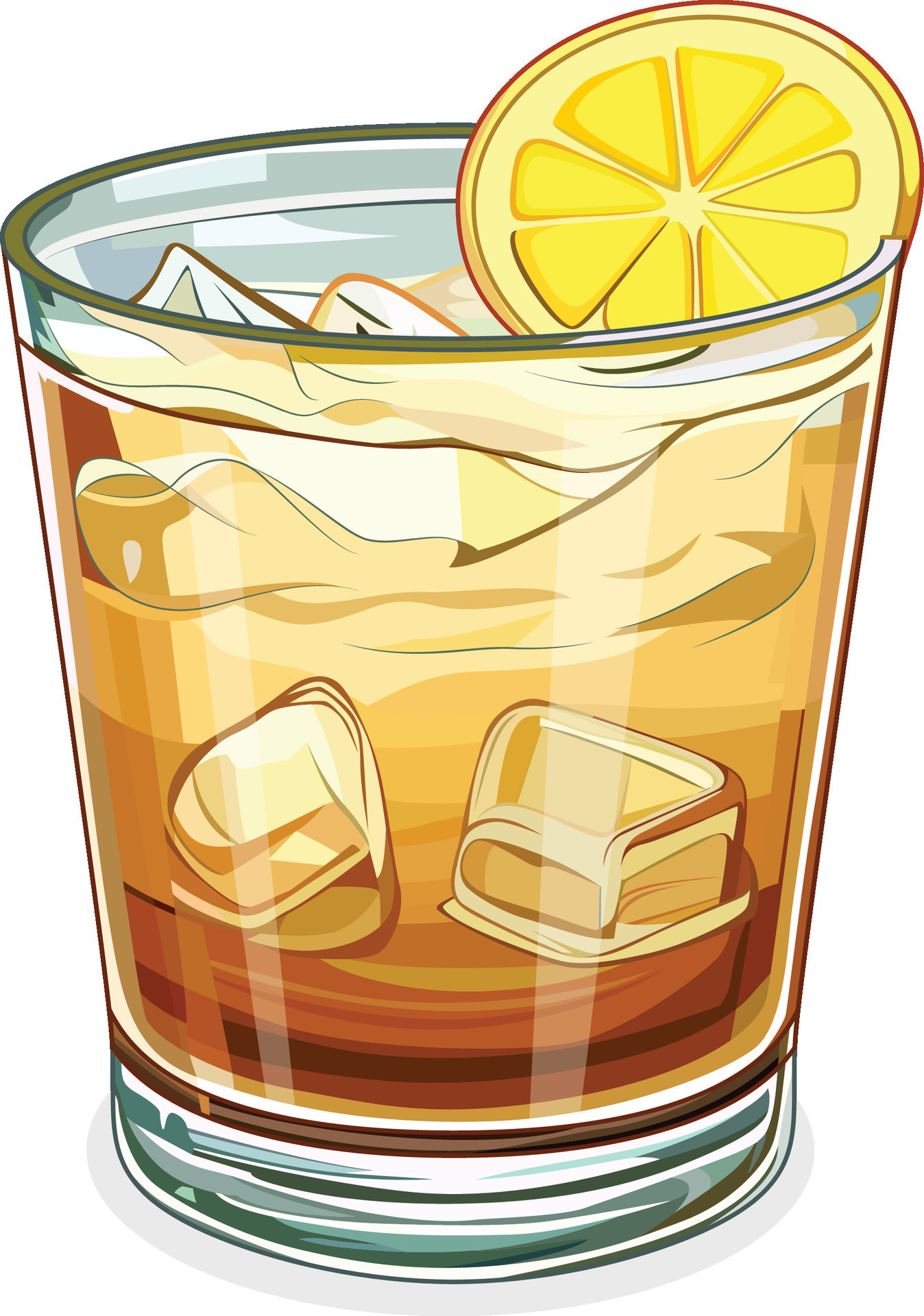 whiskey sour cocktail vector illustration, whiskey cocktail Drink with