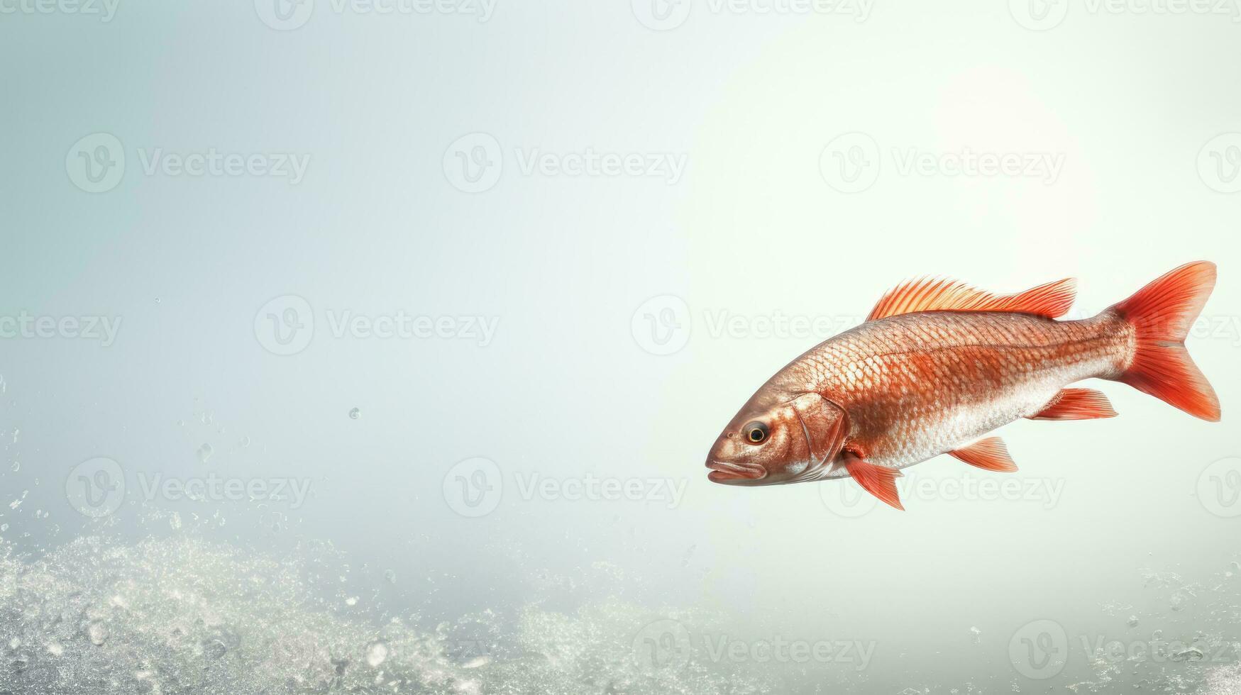 Redfish breaching the surface background with empty space for text photo