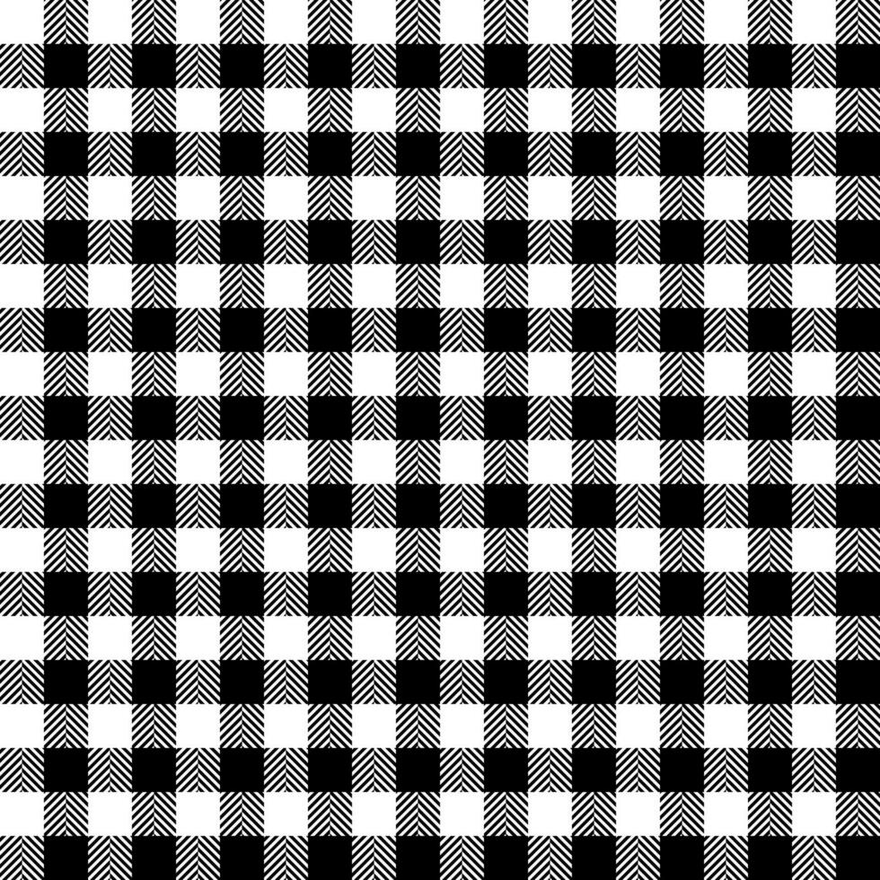 Plaid check pattern in black and white. Seamless fabric texture. Tartan textile print. vector