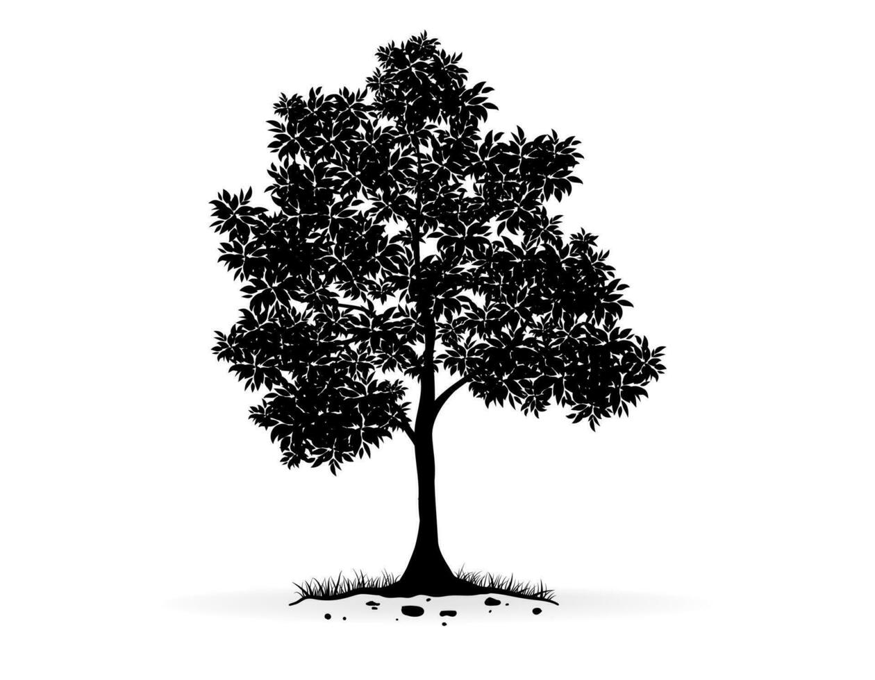 Black tree Symbol style and white background. Can be used for your work. vector