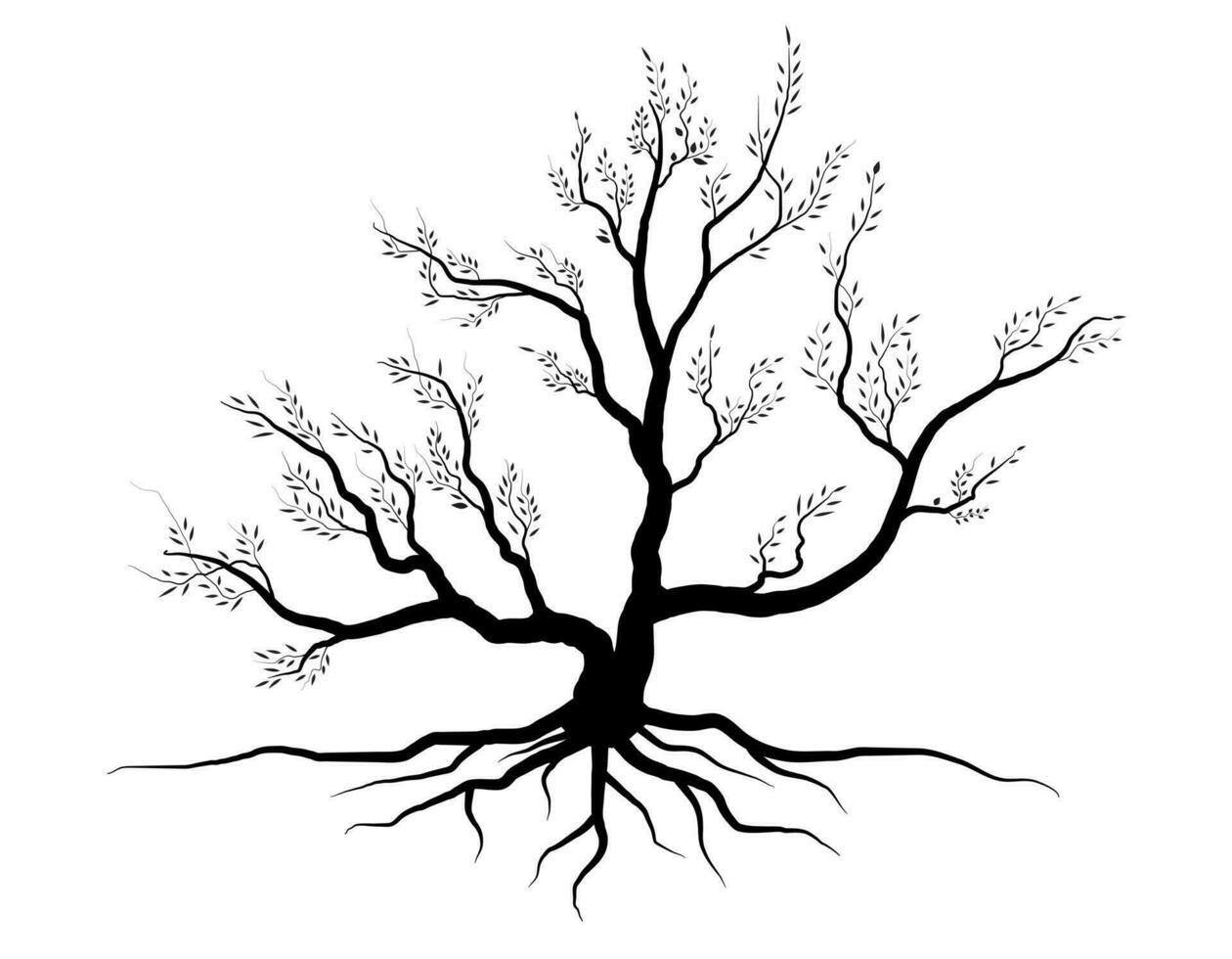 Black tree Symbol style and white background. Can be used for your work. vector