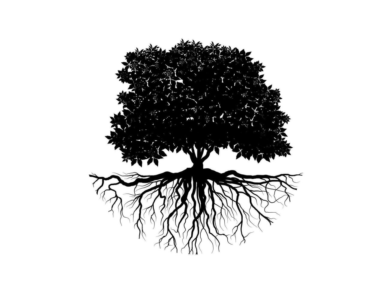 Black Branch Tree or Naked trees silhouettes. Hand drawn isolated illustrations. vector