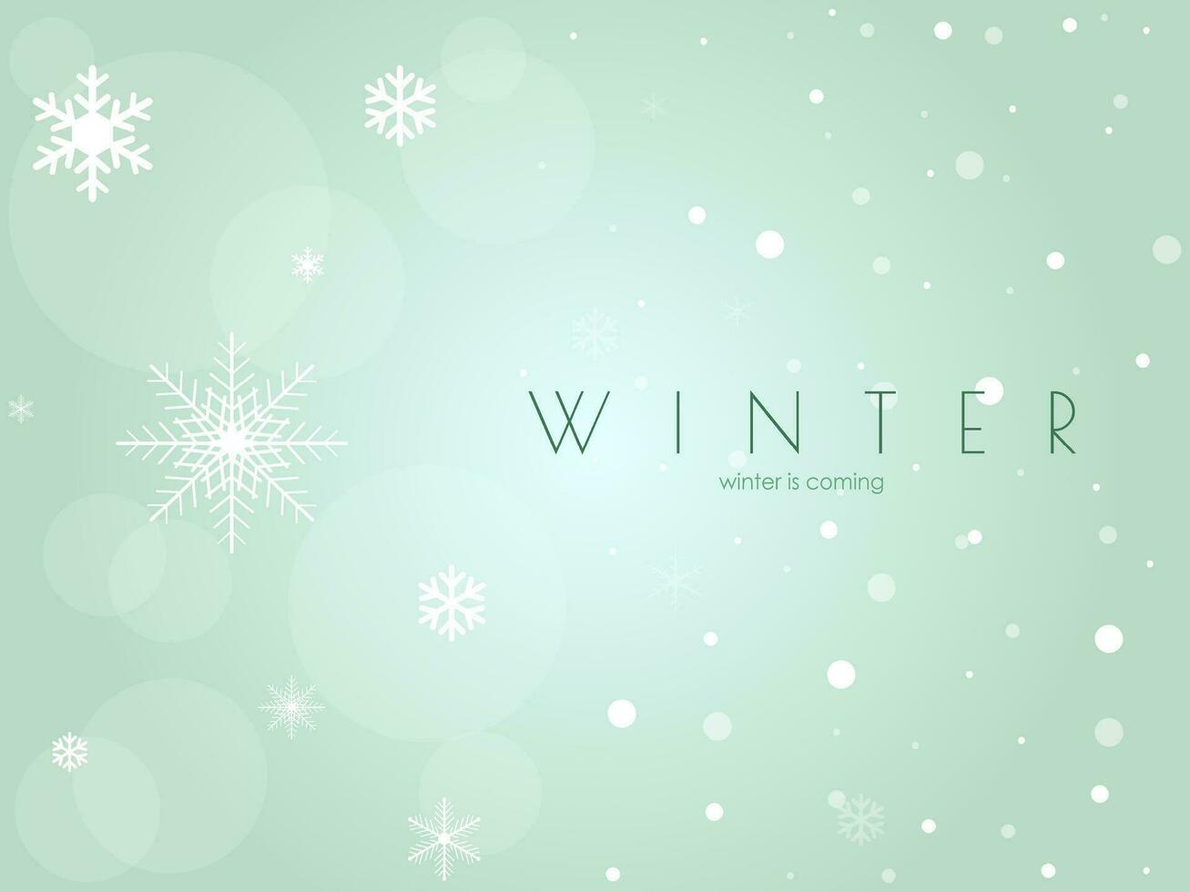 White snow background style and welcome to winter season. vector