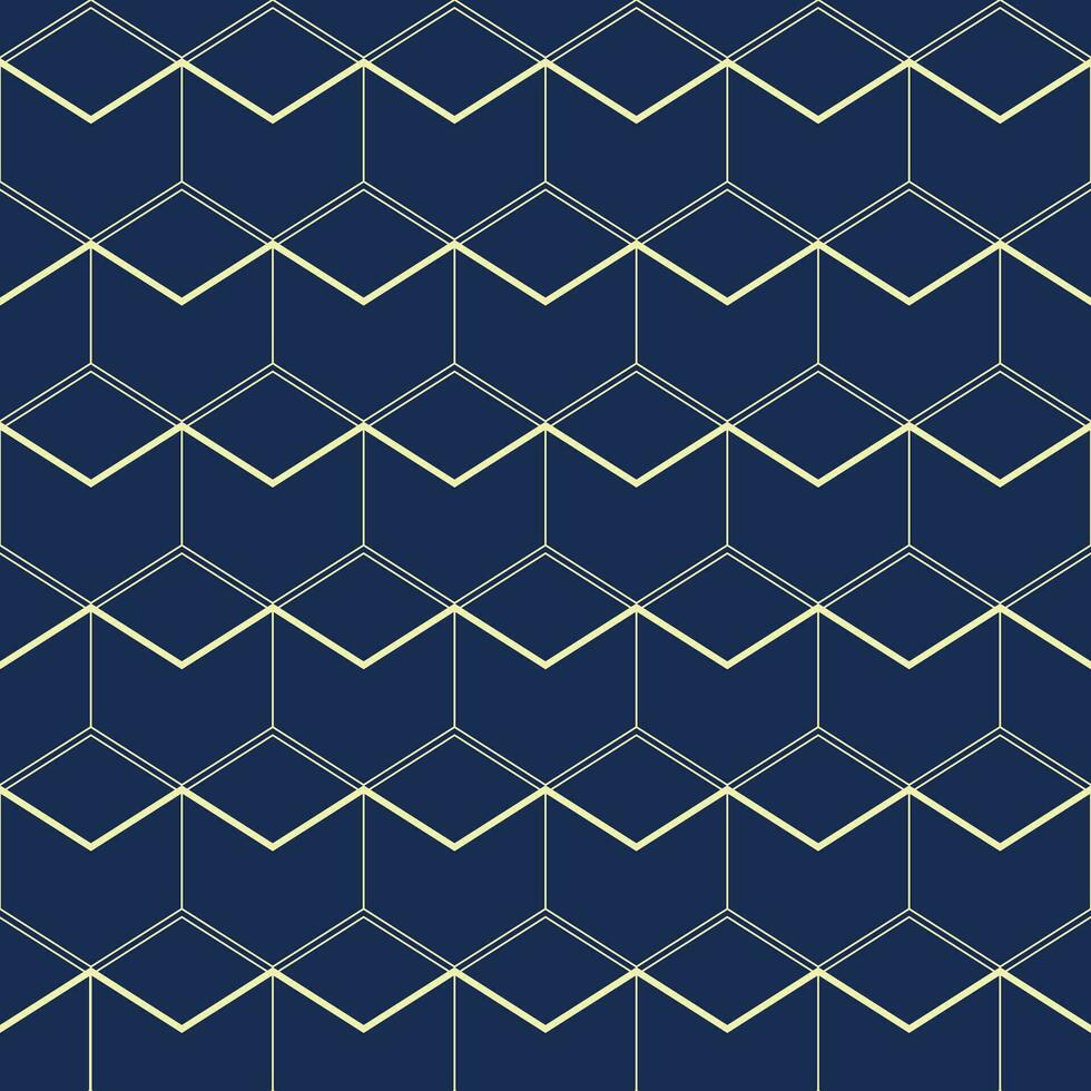 Abstract yellow line on dark blue background vector seamless