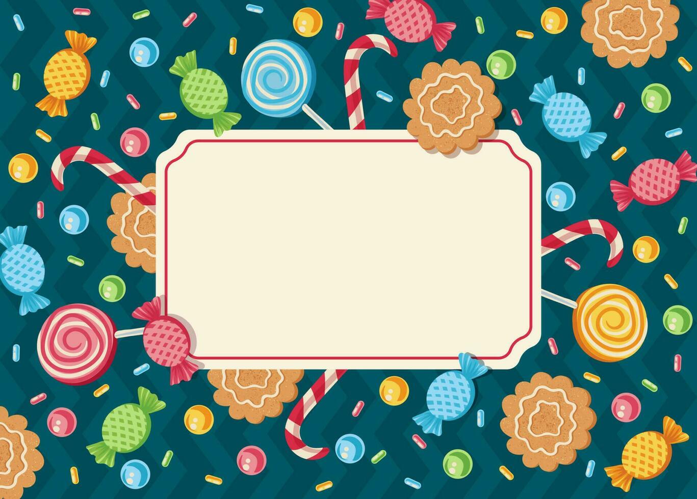 Vector template card with candies