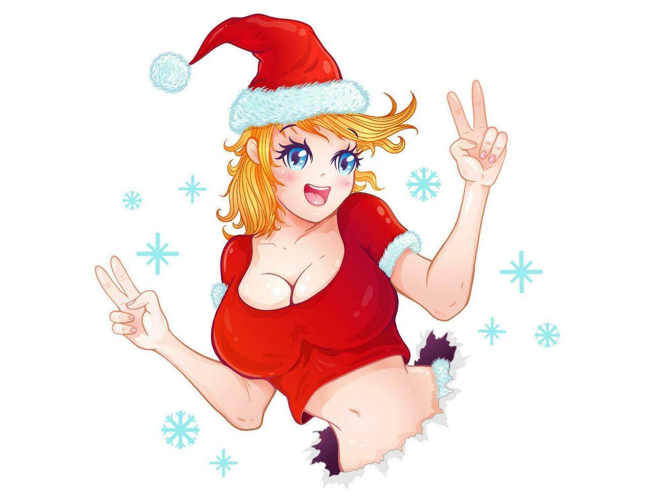 vector santa niña para navidad