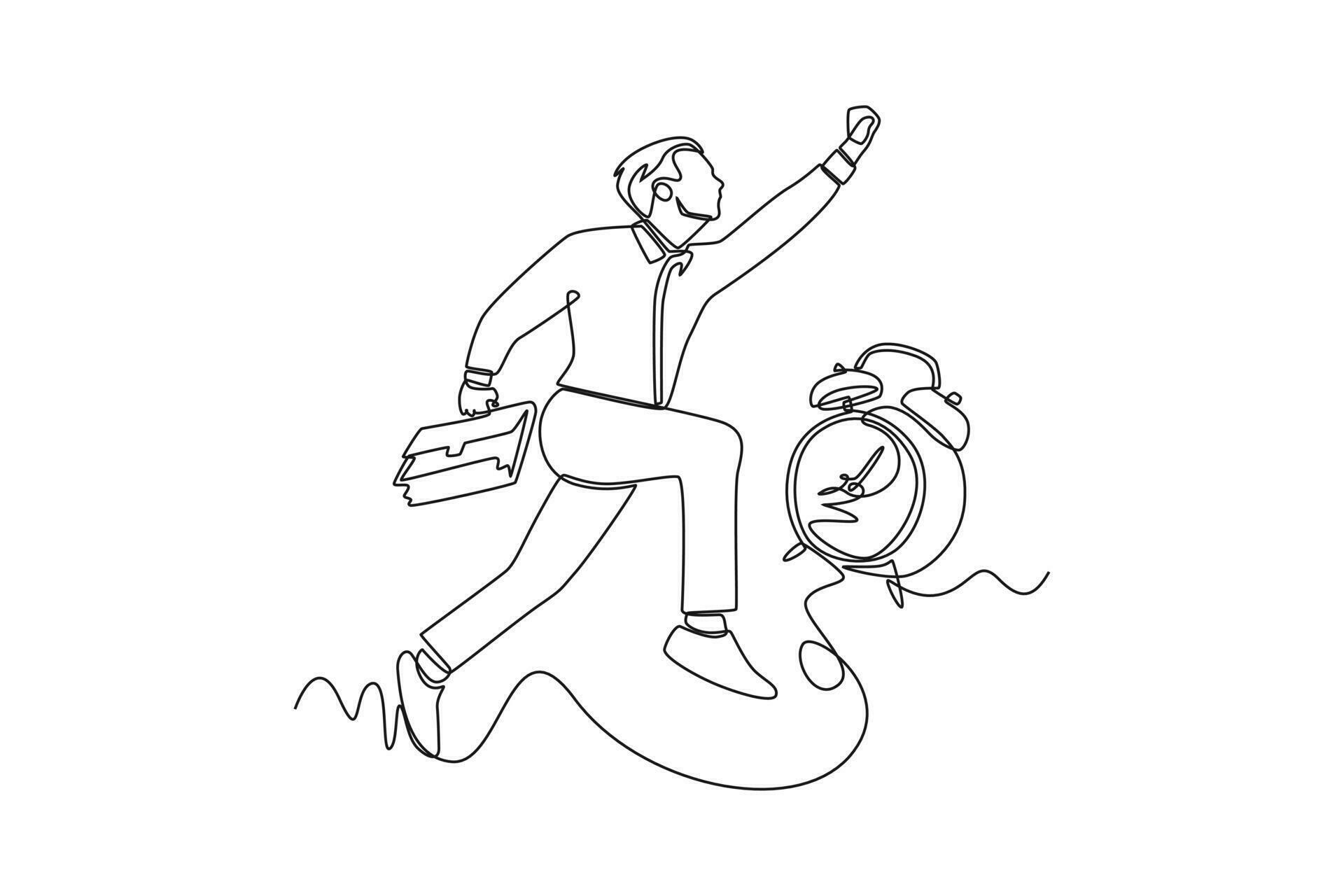 Single one line drawing effective and productive concept. Continuous