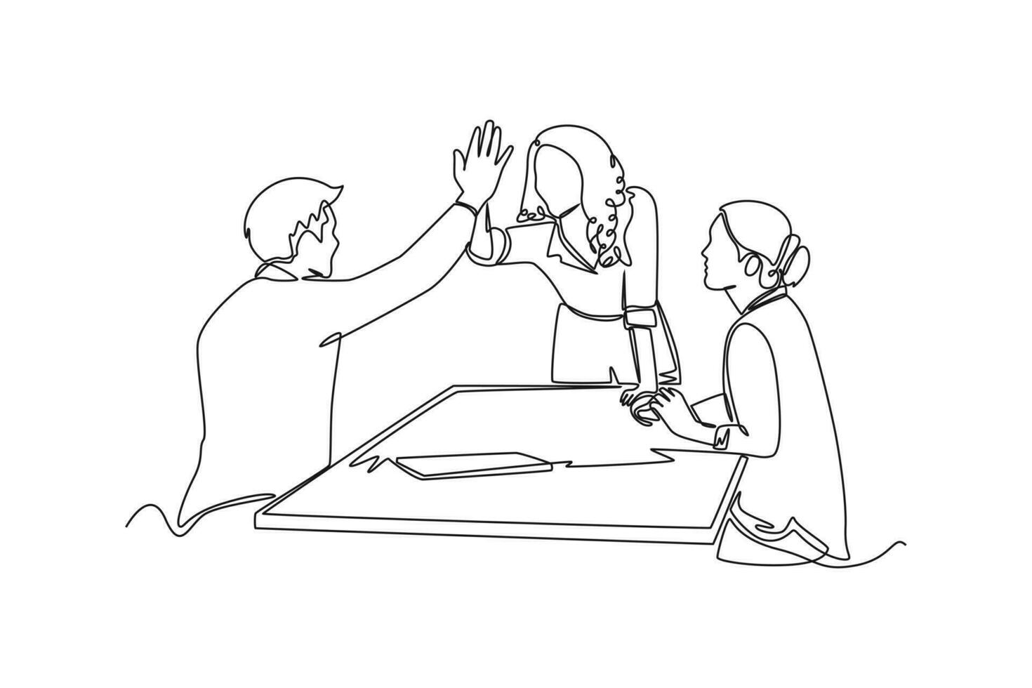 Single one line drawing effective and productive concept. Continuous line draw design graphic vector illustration.