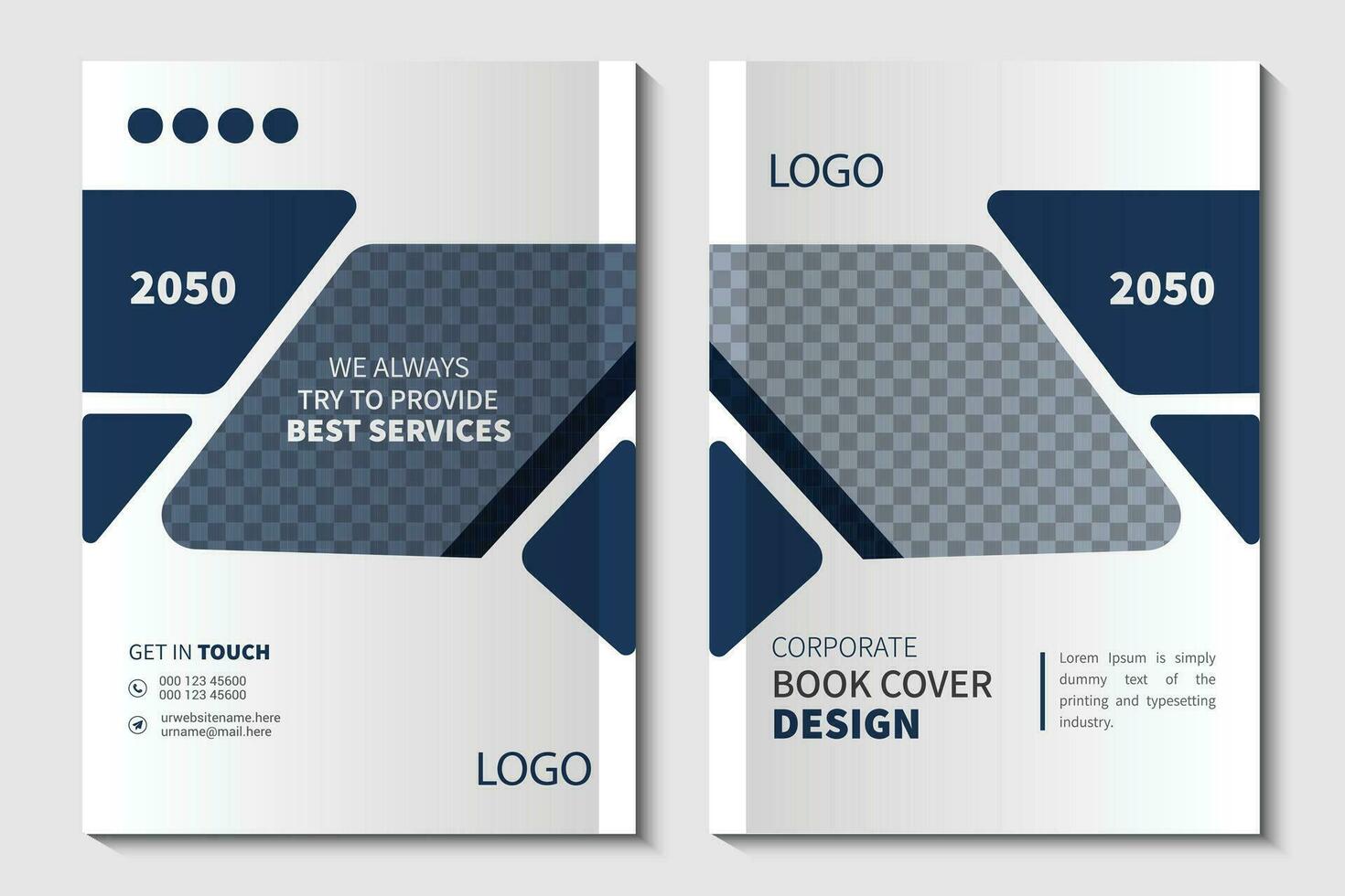 Book cover design or business book cover design or corporate annual report template vector