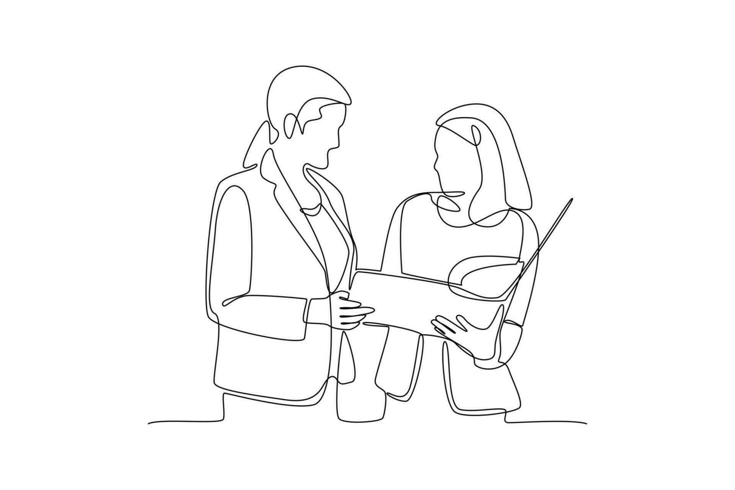 Continuous one line drawing business concepts of analytics, planning, marketing research, work communication, goal settings. Single line draw design vector graphic illustration.