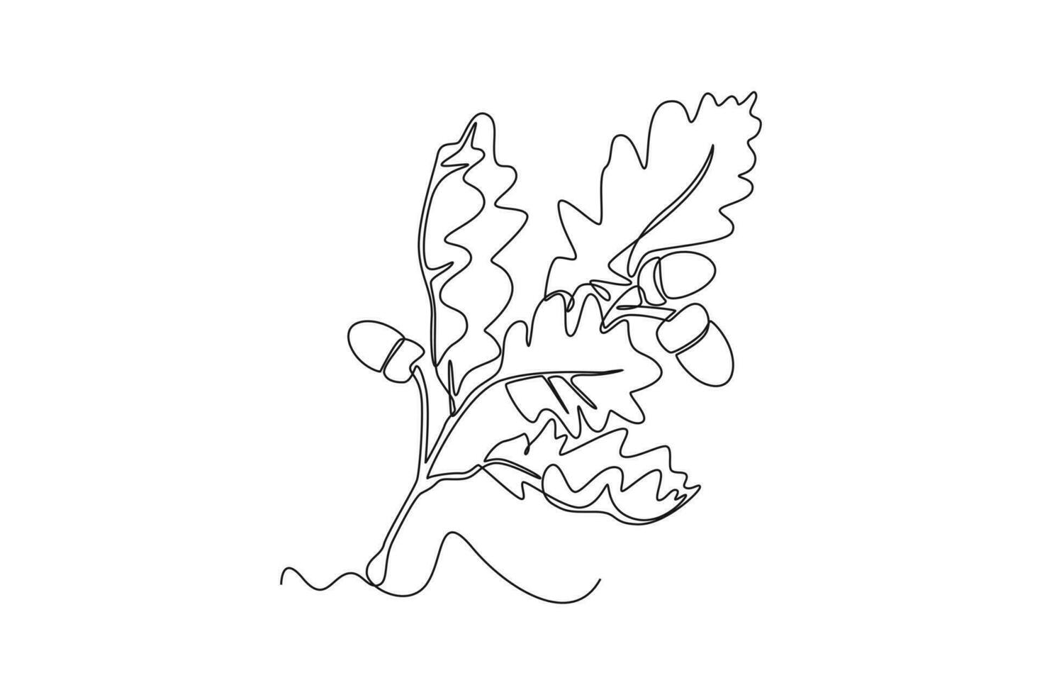Continuous one line drawing of autumn concept. Doodle vector illustration in simple linear style.