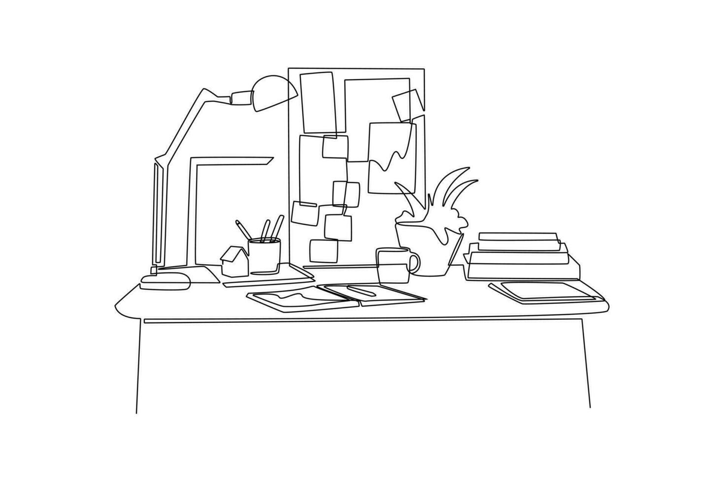 One continuous line drawing of effective and productive concept. Doodle vector illustration in simple linear style.