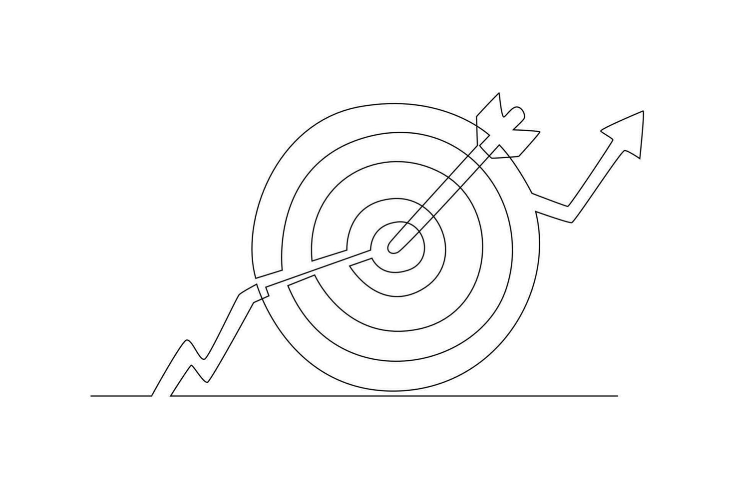 Continuous one line drawing business concepts of analytics, planning, marketing research, work communication, goal settings. Single line draw design vector graphic illustration.