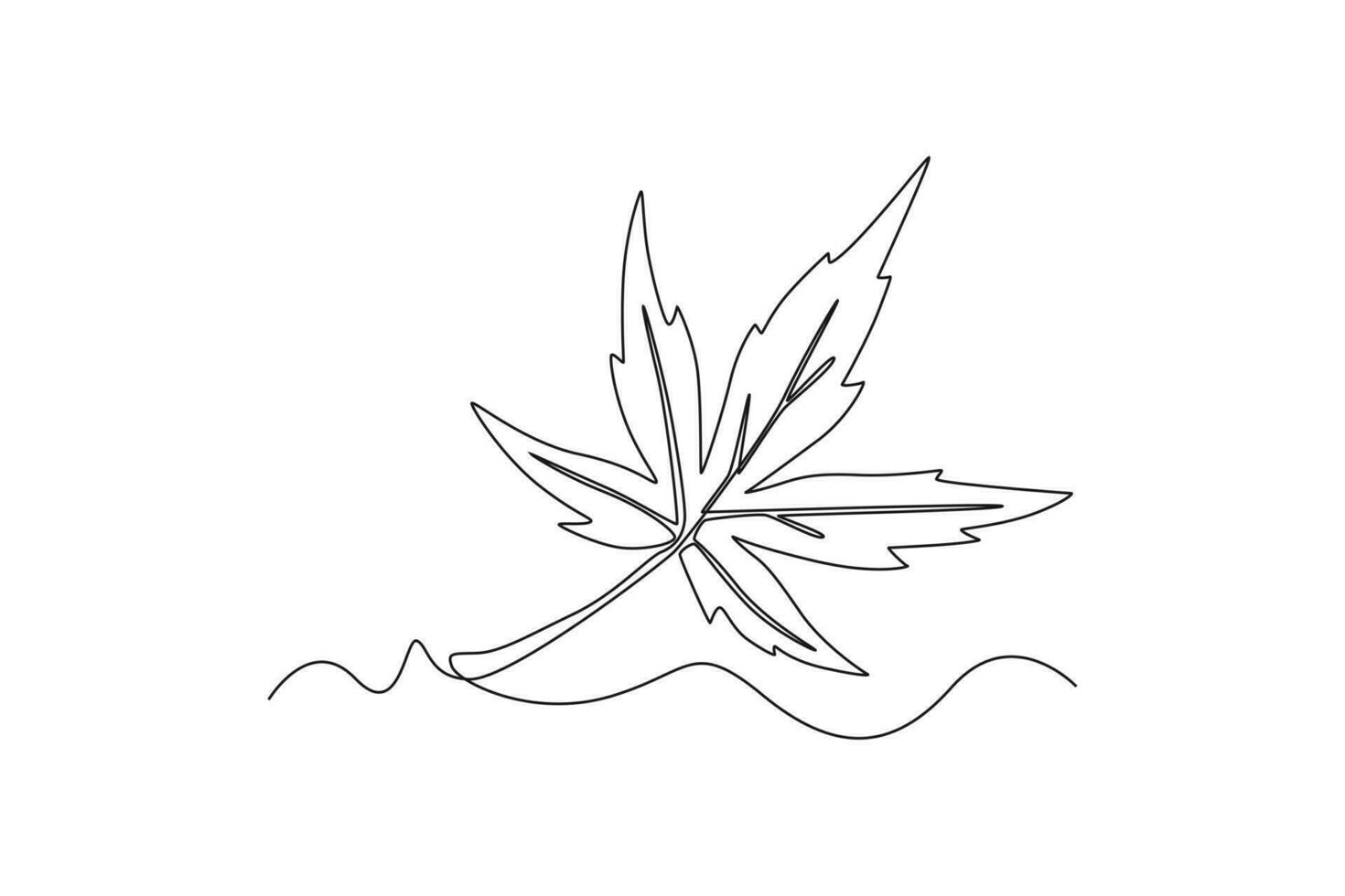 Continuous one line drawing of autumn concept. Doodle vector illustration in simple linear style.