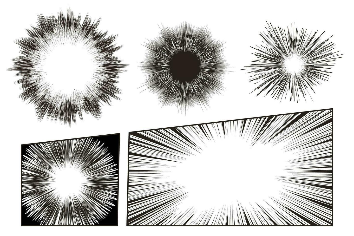 manga velocidad línea y radial efecto para cómic escena vector