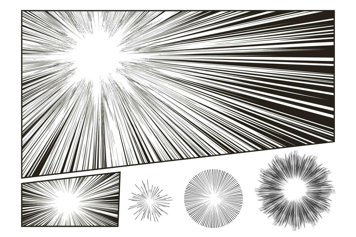 Manga radial explosion effect for comic scene vector