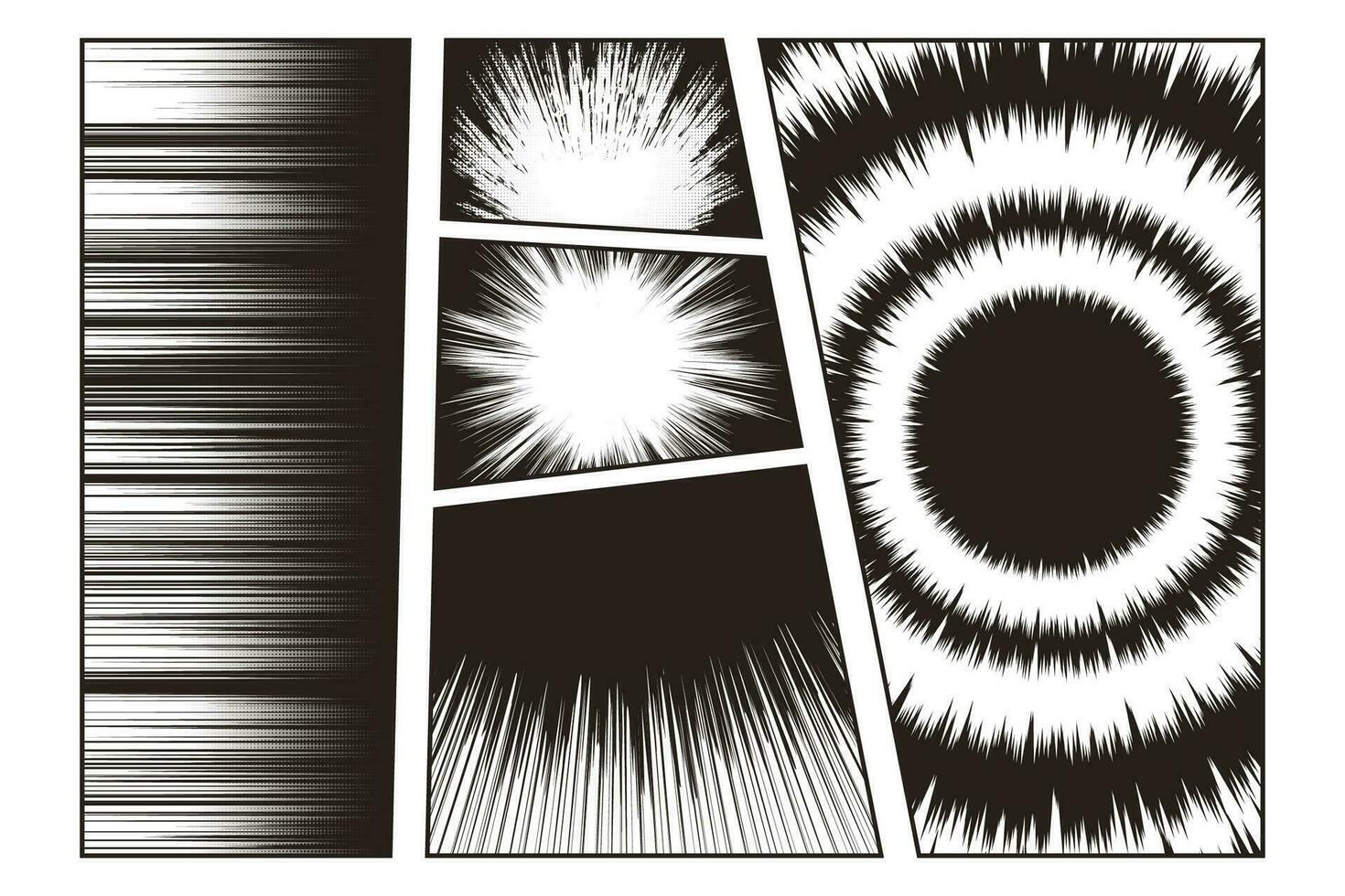 Manga speed line and radial effect for comic scene vector