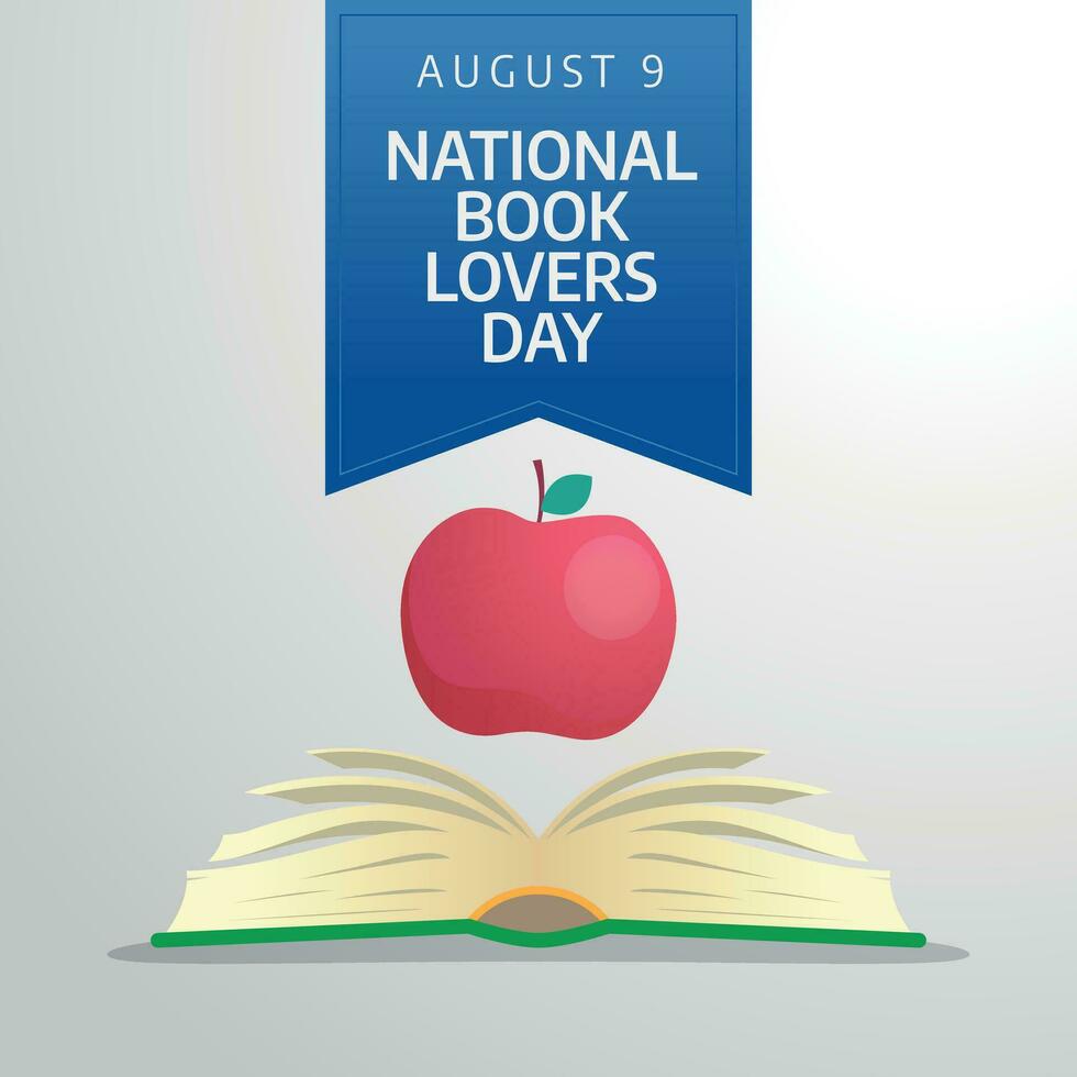 national book lovers day design template. book lovers greeting. book vector design. book illustration. apple design. flat design.