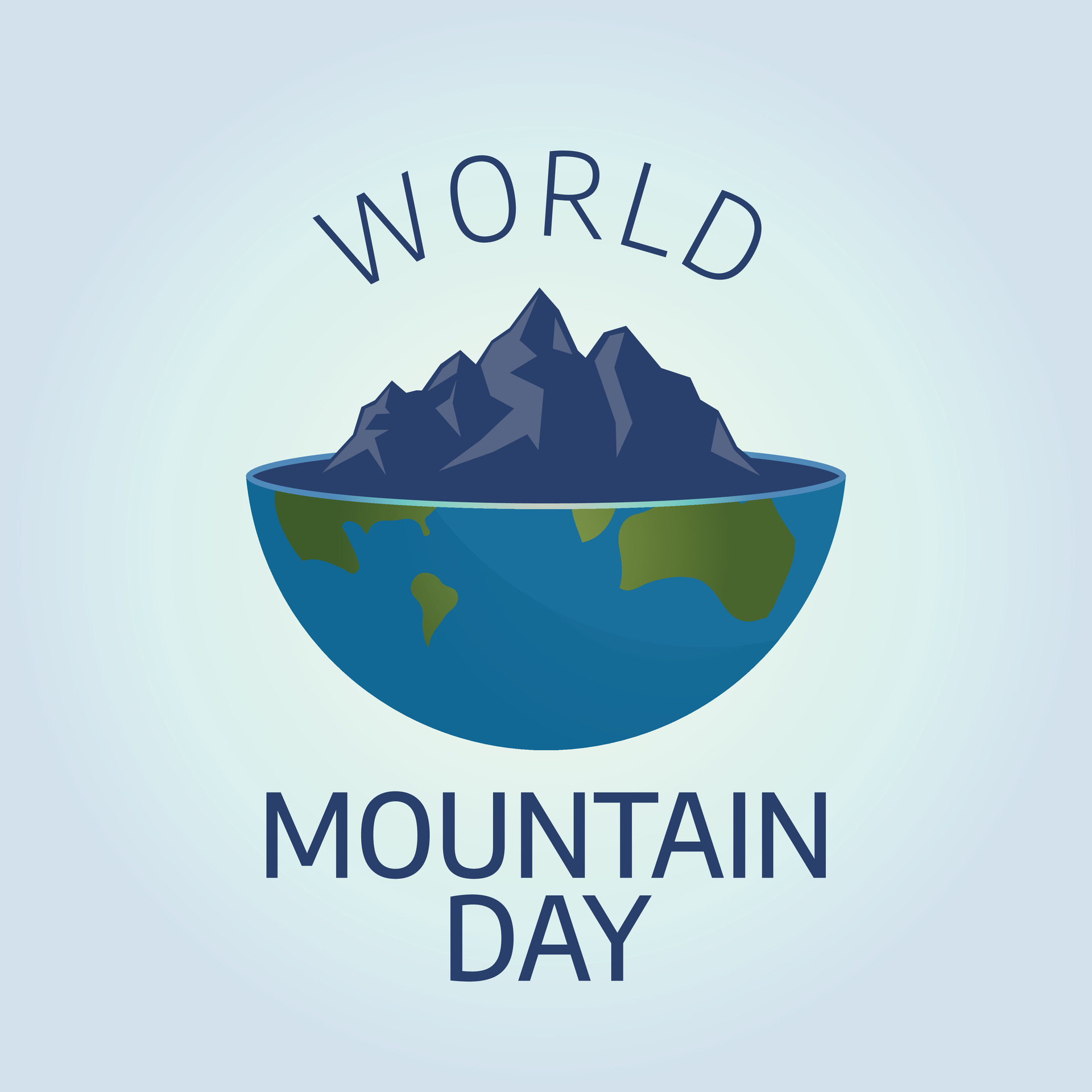 mountain day. world mountain day. international mountain day. flat