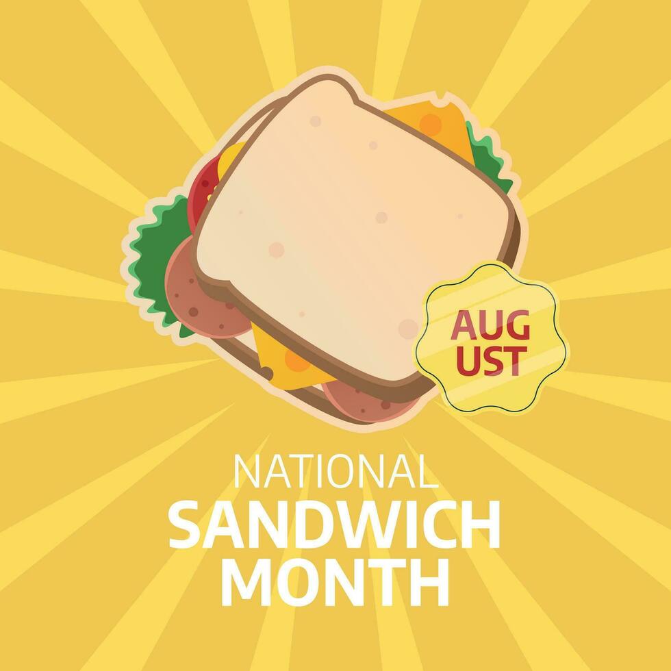 national sandwich month design template for celebration. sandwich vector illustration. flat sandwich design. sandwich image.