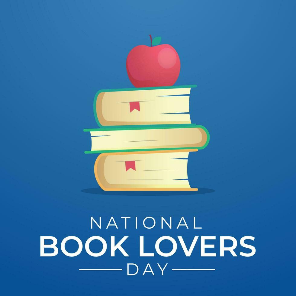 national book lovers day design template. book lovers greeting. book vector design. book illustration. apple design. flat design.