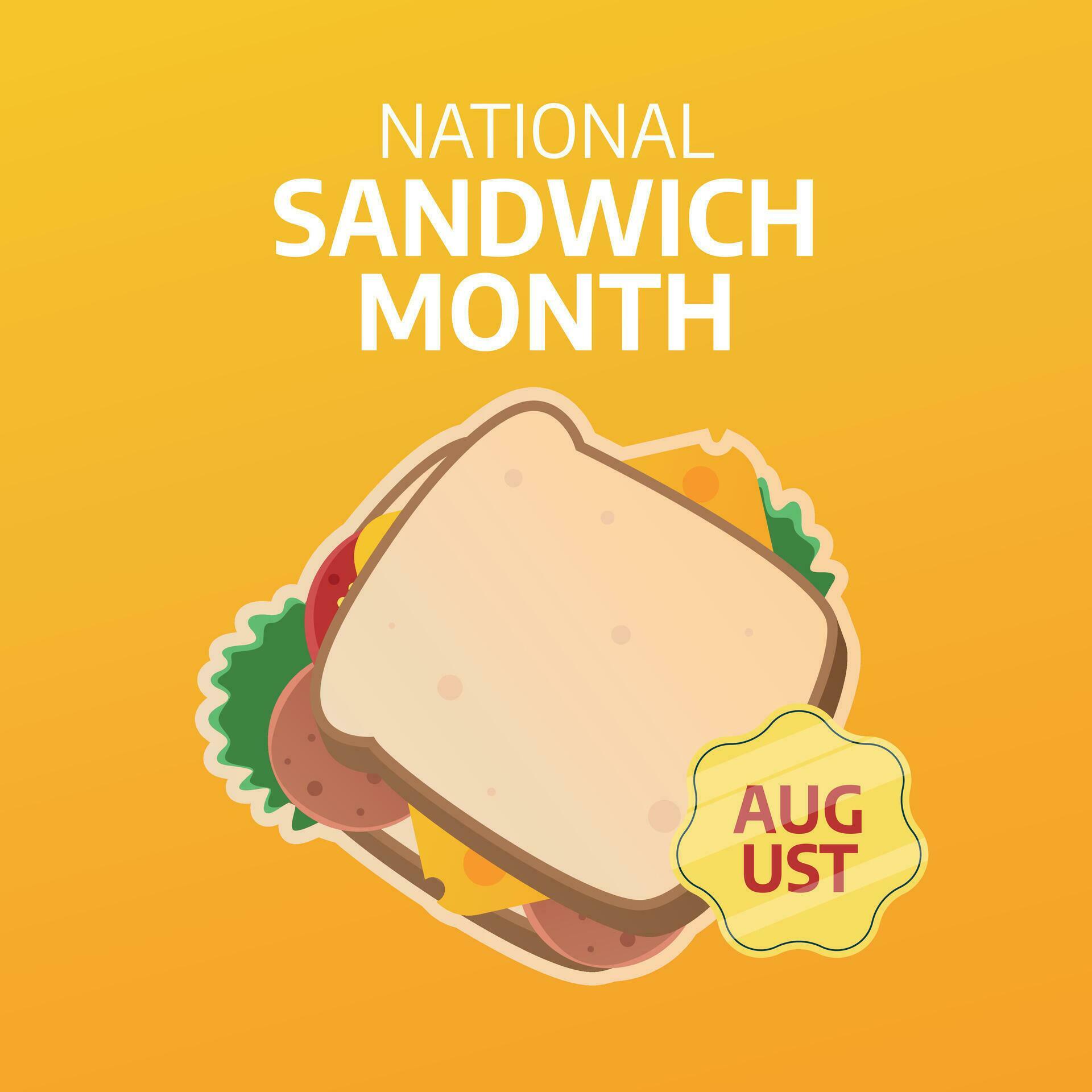 national sandwich month design template for celebration. sandwich