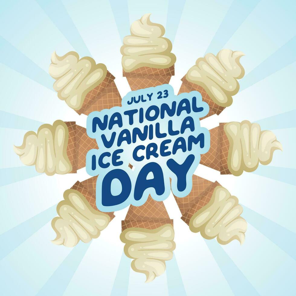 national vanilla ice cream day design template for celebration. vanilla ice cream vector illustration. flat ice cream design. ice cream design.